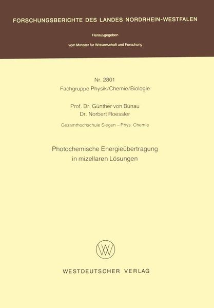 Produktbild: Photochemische Energie&uuml;bertragung in mizellaren L&ouml;sungen