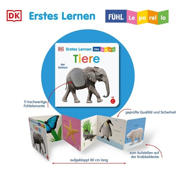 Produktbild: Erstes Lernen F&uuml;hl-Leporello. Tiere
