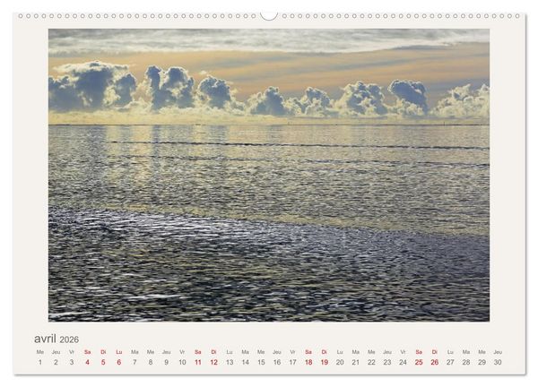 Produktbild: La mer sous le ciel (Calendrier mural 2026 DIN A2 vertical) calendrier de bureau