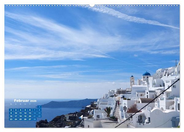 Produktbild: SANTORIN &ndash; Die atemberaubende Sch&ouml;nheit der magischen Insel (hochwertiger Premium Wandkalender 2026 DIN A2 quer), Kunstdruck in Hochglanz