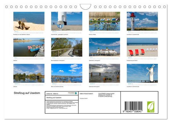 Produktbild: Streifzug auf Usedom (Wandkalender 2026 DIN A4 quer), CALVENDO Monatskalender