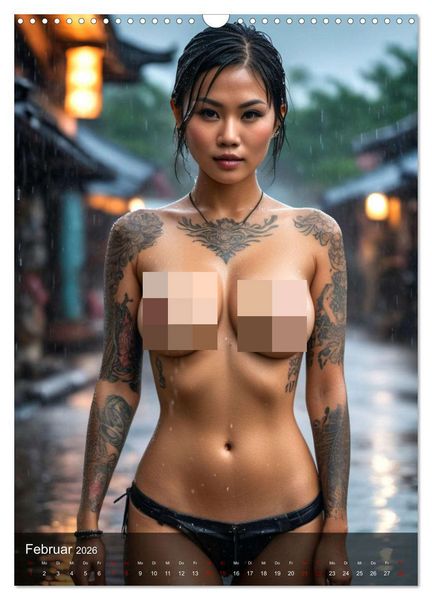 Produktbild: Tattoo Queens Asien (Wandkalender 2026 DIN A3 hoch), CALVENDO Monatskalender