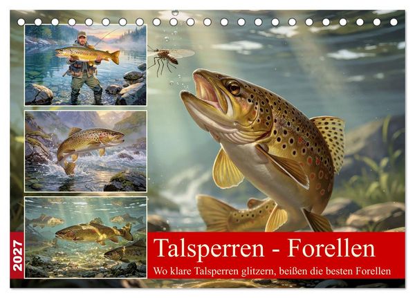 Produktbild: Talsperren - Forellen (Tischkalender 2027 DIN A5 quer), CALVENDO Monatskalender