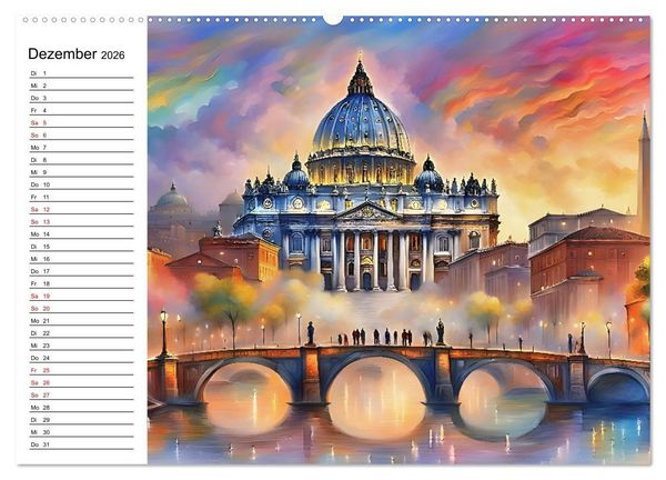 Produktbild: Verwunschene St&auml;dte in Traumwelten (Wandkalender 2026 DIN A2 quer), CALVENDO Monatskalender