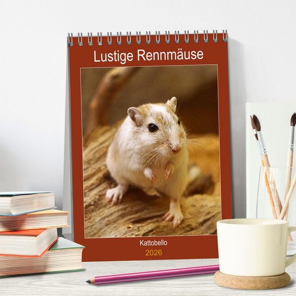 Produktbild: Lustige Rennm&auml;use (Tischkalender 2026 DIN A5 hoch), CALVENDO Monatskalender