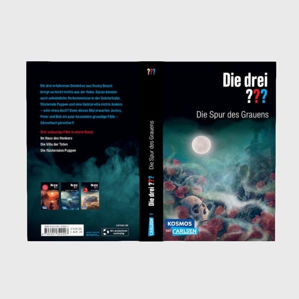 Produktbild: Die drei ???: Die Spur des Grauens. Dreifachband (Enth&auml;lt die B&auml;nde: Im Haus des Henkers, Die Villa der Toten, Die fl&uuml;sternden Puppen)