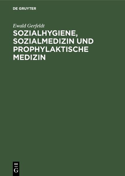 Produktbild: Sozialhygiene, Sozialmedizin und prophylaktische Medizin