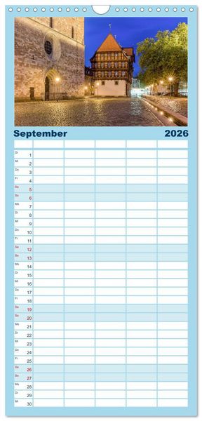 Produktbild: Familienplaner 2026 - BRAUNSCHWEIG - Abendliche Impressionen mit 5 Spalten (Wandkalender, 21 x 45 cm) CALVENDO
