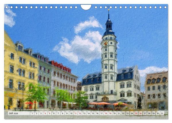 Produktbild: Gera gesehen mit Pinsel und &Ouml;l (Wandkalender 2026 DIN A4 quer), CALVENDO Monatskalender