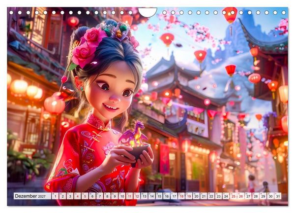 Produktbild: Chinesische Fantasy - Szenen inspiriert von Anime und Tradition (Wandkalender 2027 DIN A4 quer), CALVENDO Monatskalender