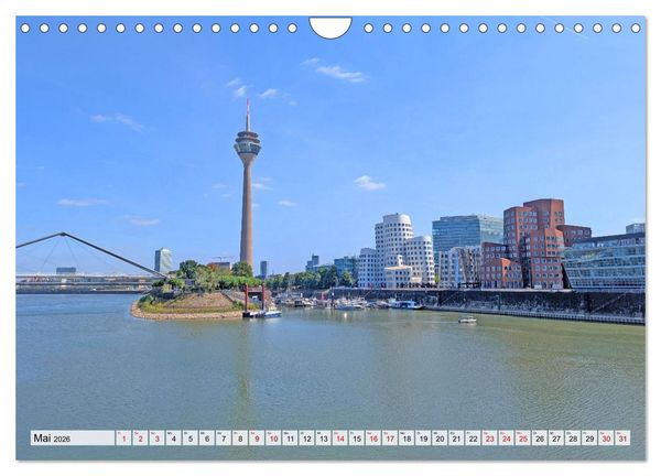 Produktbild: D&uuml;sseldorf Vom Ufer bis zur Skyline (Wandkalender 2026 DIN A4 quer), CALVENDO Monatskalender