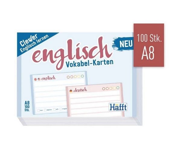Produktbild: Vokabel-Karten Englisch 100 St&uuml;ck A8