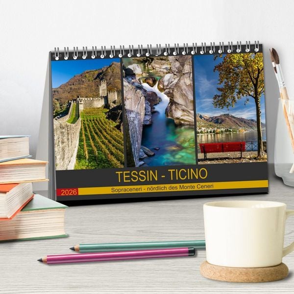 Produktbild: Tessin - Ticino (Tischkalender 2026 DIN A5 quer), CALVENDO Monatskalender