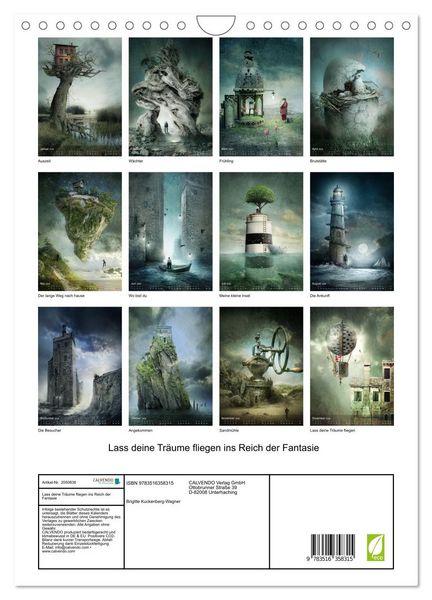 Produktbild: Lass deine Tr&auml;ume fliegen ins Reich der Fantasie (Wandkalender 2026 DIN A4 hoch), CALVENDO Monatskalender
