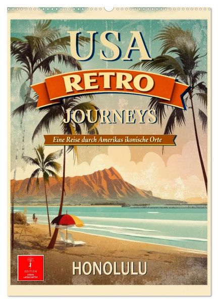 Produktbild: USA - Retro Journeys (Wandkalender 2027 DIN A2 hoch), CALVENDO Monatskalender