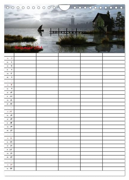 Produktbild: Familienplaner mit sch&ouml;nen Landschaftsbildern (Wandkalender 2026 DIN A4 hoch), CALVENDO Monatskalender