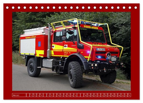 Produktbild: Unimog bei der Feuerwehr (Tischkalender 2027 DIN A5 quer), CALVENDO Monatskalender