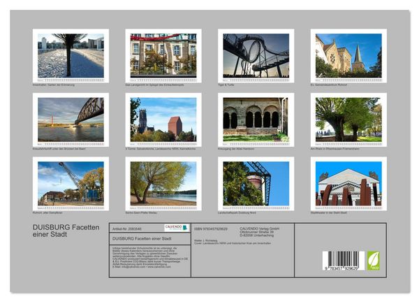 Produktbild: DUISBURG Facetten einer Stadt (Wandkalender 2026 DIN A3 quer), CALVENDO Monatskalender