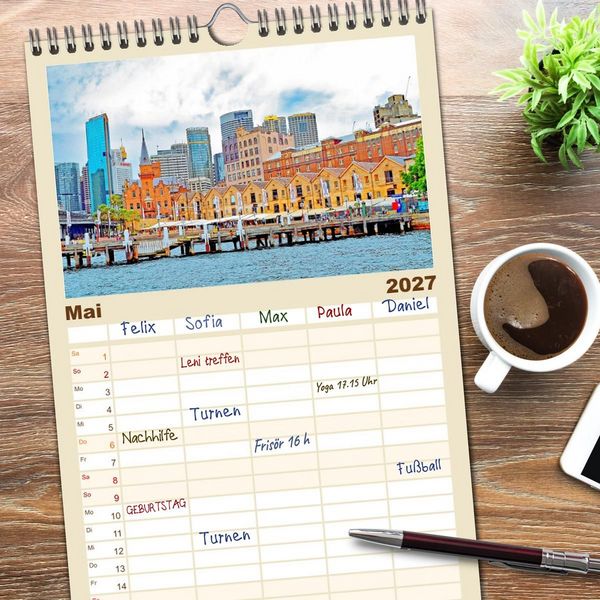 Produktbild: Familienplaner 2027 - Sydney - beeindruckende Metropole mit 5 Spalten (Wandkalender, 21 x 45 cm) CALVENDO