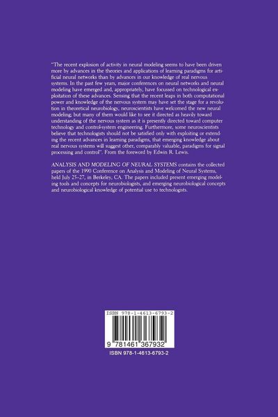 Produktbild: Analysis and Modeling of Neural Systems