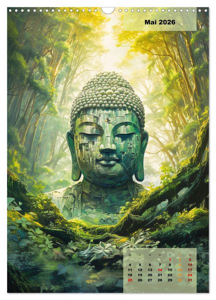 Produktbild: Jade Buddha - Finde die innere Mitte (Wandkalender 2026 DIN A3 hoch), CALVENDO Monatskalender