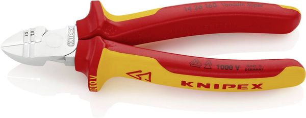 Knipex 14 26 160 VDE Abisolier-Seitenschneider mit Facette 160mm