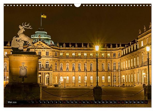 Produktbild: Stuttgart - Blue City Lights (Wandkalender 2026 DIN A3 quer), CALVENDO Monatskalender