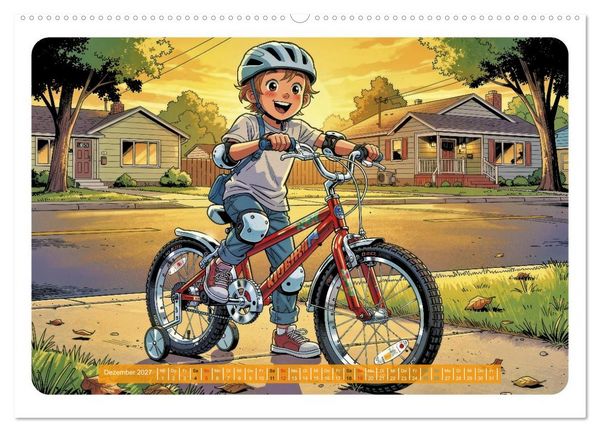 Produktbild: Mein erstes Fahrrad - Comic (hochwertiger Premium Wandkalender 2027 DIN A2 quer), Kunstdruck in Hochglanz