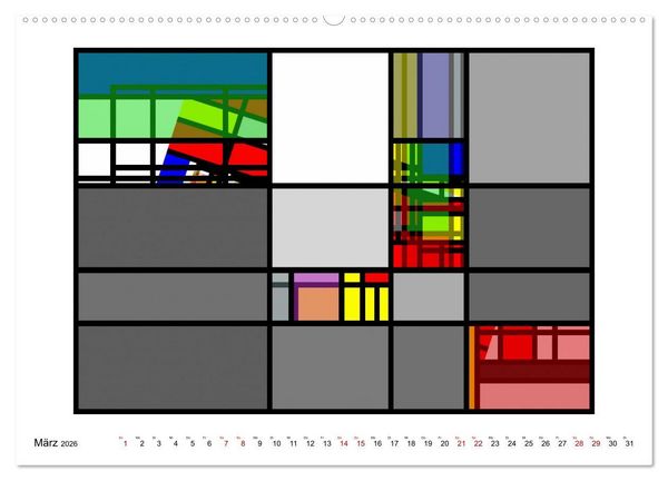 Produktbild: Abstract Variations inspired by Mondrian (Wandkalender 2026 DIN A2 quer), CALVENDO Monatskalender
