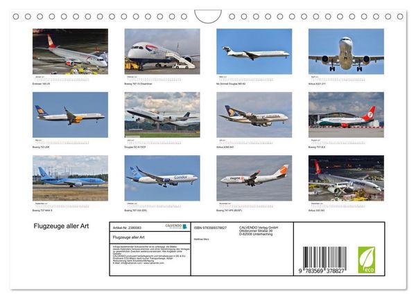 Produktbild: Flugzeuge aller Art (Wandkalender 2027 DIN A4 quer), CALVENDO Monatskalender
