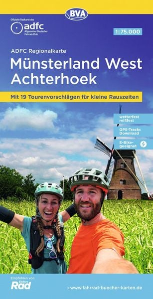 Produktbild: BVA ADFC Regionalkarte M&uuml;nsterland West / Flusslandschaft Achterhoek 1:75.000