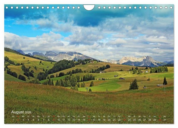 Produktbild: Urlaub auf der Seiser Alm (Wandkalender 2026 DIN A4 quer), CALVENDO Monatskalender
