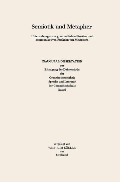 Produktbild: Semiotik und Metapher