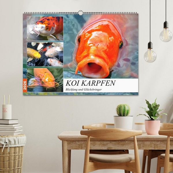 Produktbild: Koi Karpfen. Blickfang und Gl&uuml;cksbringer (Wandkalender 2026 DIN A2 quer), CALVENDO Monatskalender