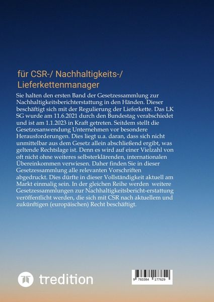 Produktbild: Nachhaltigkeitsreporting Teil 1 (Lieferkette)