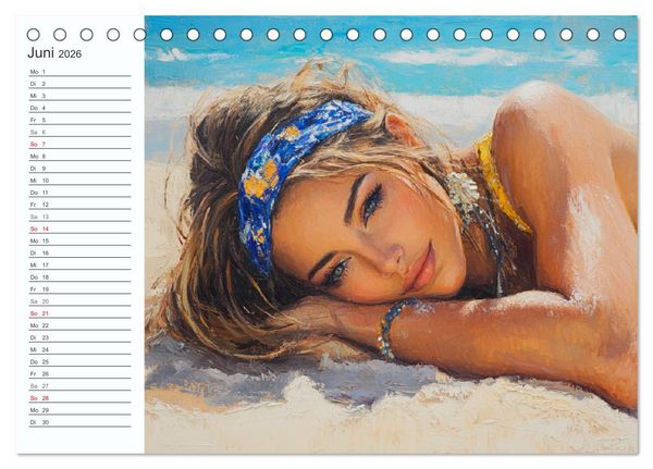 Produktbild: Frauen im Sommer. Lebensfreude, Sonne und Strand (Tischkalender 2026 DIN A5 quer), CALVENDO Monatskalender