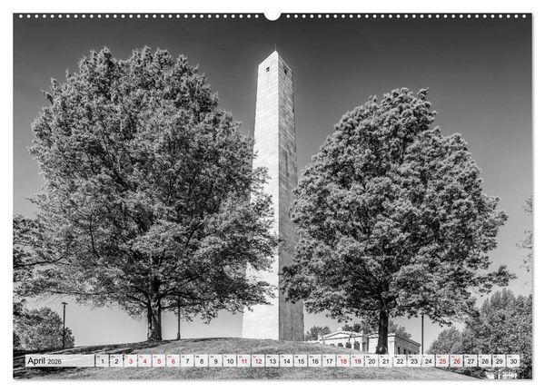 Produktbild: BOSTON Monochrome Stadtansichten (hochwertiger Premium Wandkalender 2026 DIN A2 quer), Kunstdruck in Hochglanz