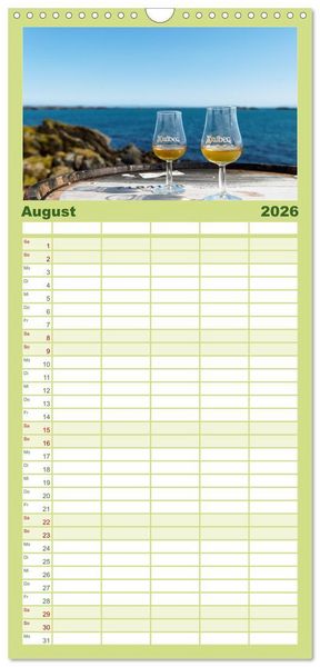 Produktbild: Familienplaner 2026 - Islay - Heimat des Malt Whisky mit 5 Spalten (Wandkalender, 21 x 45 cm) CALVENDO