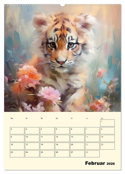 Produktbild: Raubkatzen. Zauberhafte Aquarelle (Wandkalender 2026 DIN A2 hoch), CALVENDO Monatskalender