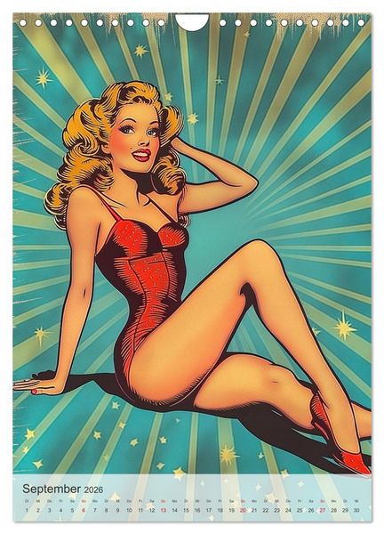 Produktbild: Retro PinUp Girls (Wandkalender 2026 DIN A4 hoch), CALVENDO Monatskalender