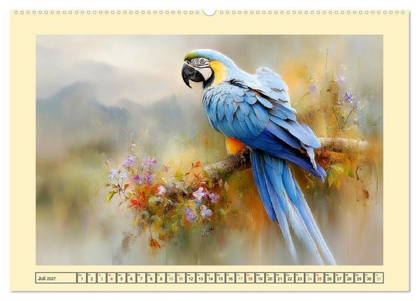 Produktbild: Hyazint-Aras. Die blauen Papageien aus S&uuml;damerika (hochwertiger Premium Wandkalender 2027 DIN A2 quer), Kunstdruck in Hochglanz