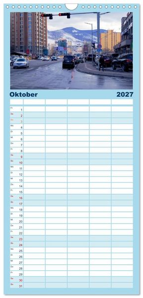 Produktbild: Familienplaner 2027 - UB, Ulan Bator, Ulaanbaatar mit 5 Spalten (Wandkalender, 21 x 45 cm) CALVENDO