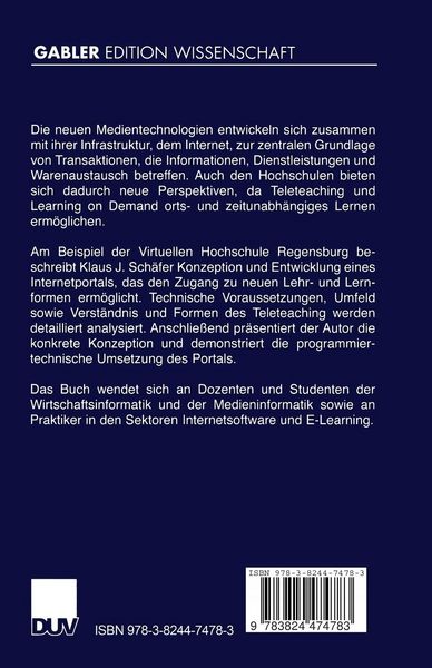 Produktbild: Internetportal f&uuml;r eine Virtuelle Hochschule
