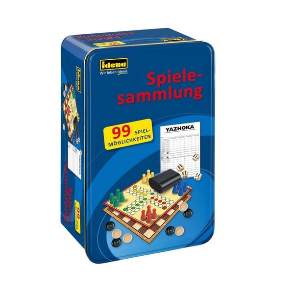 Produktbild: Idena Spielesammlung 99 Spielm&ouml;glichkeiten Metallbox