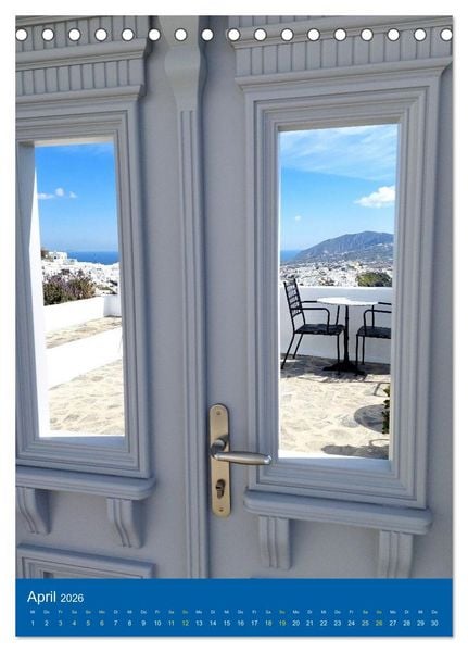 Produktbild: SANTORIN &ndash; Einziartige Motive der griechischen Trauminsel (Tischkalender 2026 DIN A5 hoch), CALVENDO Monatskalender