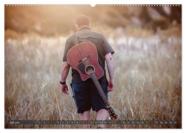 Produktbild: Gitarre - Freiheit Tr&auml;ume (hochwertiger Premium Wandkalender 2026 DIN A2 quer), Kunstdruck in Hochglanz