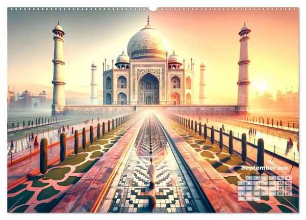 Produktbild: Weltwunder: Antike und neue: Visualisiert durch Moderne KI-Kunst (hochwertiger Premium Wandkalender 2026 DIN A2 quer), Kunstdruck in Hochglanz