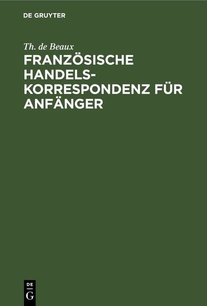 Produktbild: Franz&ouml;sische Handelskorrespondenz f&uuml;r Anf&auml;nger