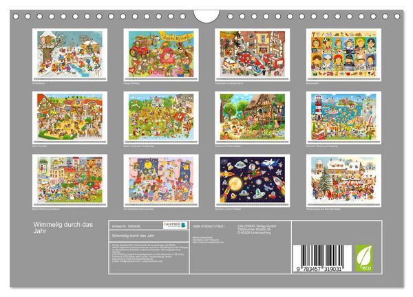Produktbild: Wimmelig durch das Jahr (Wandkalender 2026 DIN A4 quer), CALVENDO Monatskalender