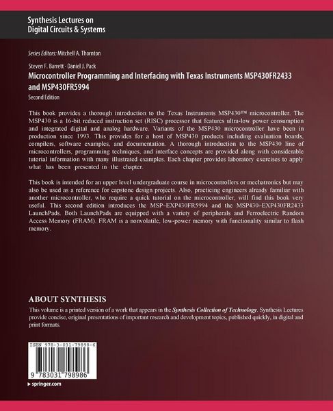 Produktbild: Microcontroller Programming and Interfacing with Texas Instruments MSP430FR2433 and MSP430FR5994